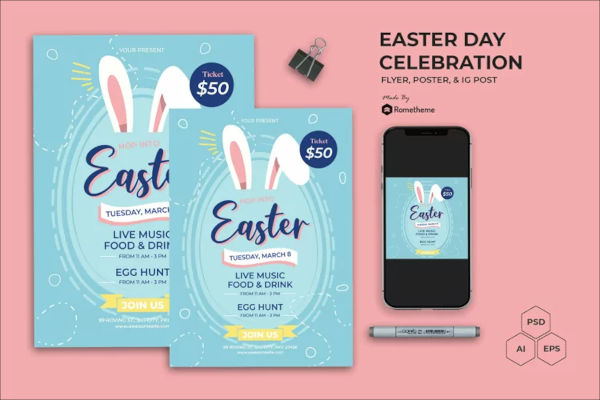Easter Day Flyer Templates | Free & Premium PSD | Ai | Word ( Doc ) | InDesign Format Design Templates